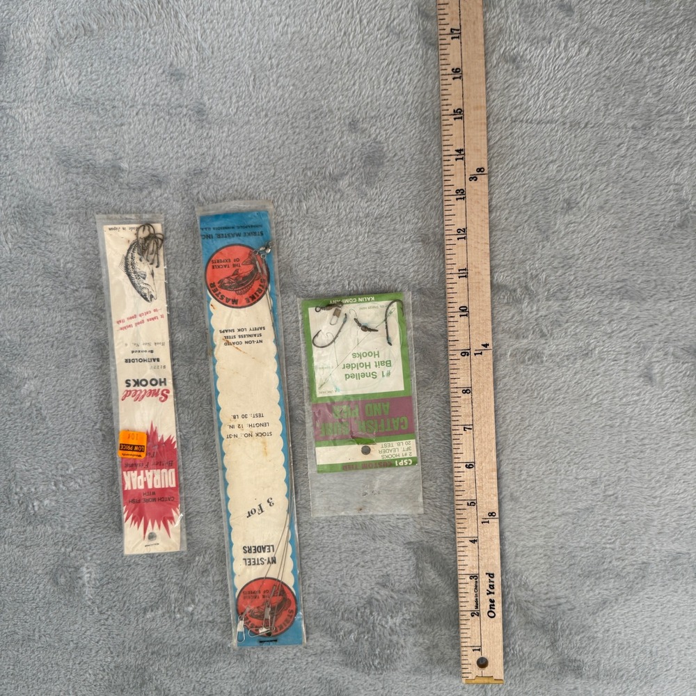 Vintage Fishing Hook Lot Snelled Leaders Strike Master Durapak Kalin NOS - Picture 7 of 8